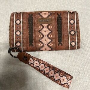 WRANGLER AZTEC PRINT CANVAS WALLET